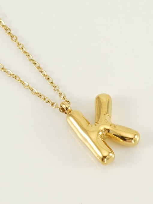 Letter K [Gold] Titanium Steel Letter Necklace With 26 letters